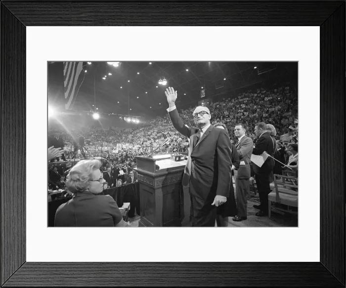 Framed Print : Barry Goldwater Waving to Crowd Framed Print : Barry Goldwater Waving to Crowd