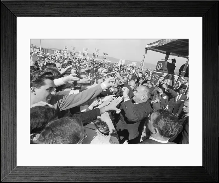 Framed Print : Lyndon Johnson Engulfed By Hands Framed Print : Lyndon Johnson Engulfed By Hands