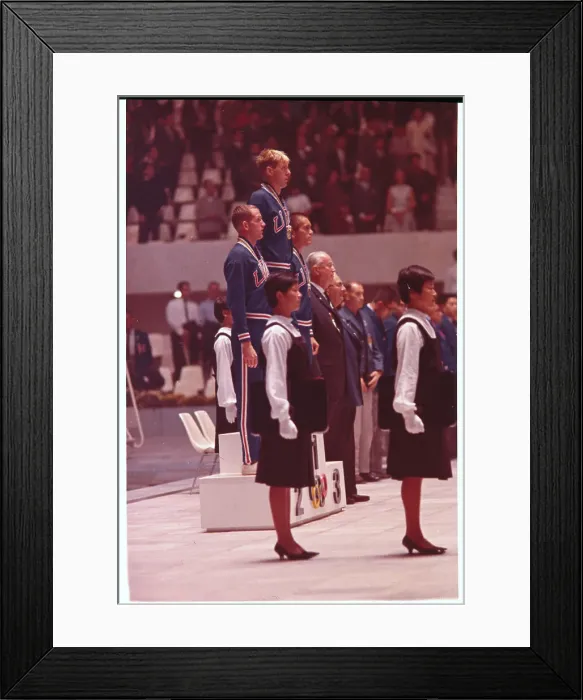 Framed Print : Olympic Medal Winners During Victory Ceremony Framed Print : Olympic Medal Winners During Victory Ceremony