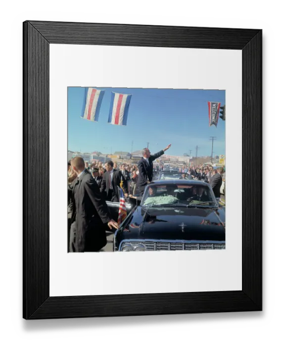 Framed Print : Lyndon B. Johnson Waving to Crowd Framed Print : Lyndon B. Johnson Waving to Crowd