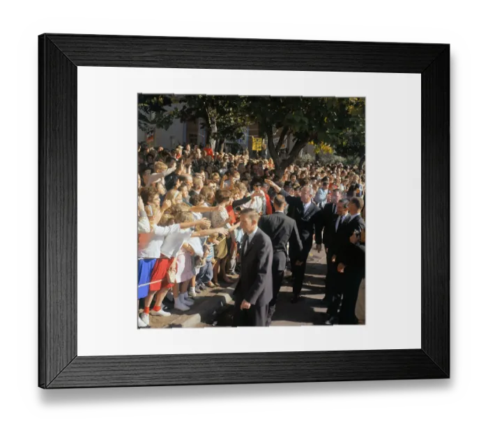 Framed Print : President Johnson Acknowledging Crowd Framed Print : President Johnson Acknowledging Crowd
