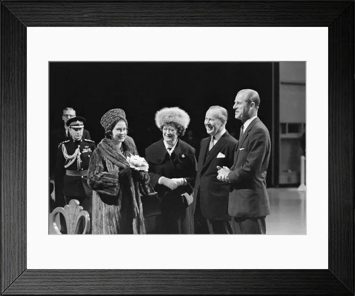 Framed Print : Queen Elizabeth with Prince Philip and Others