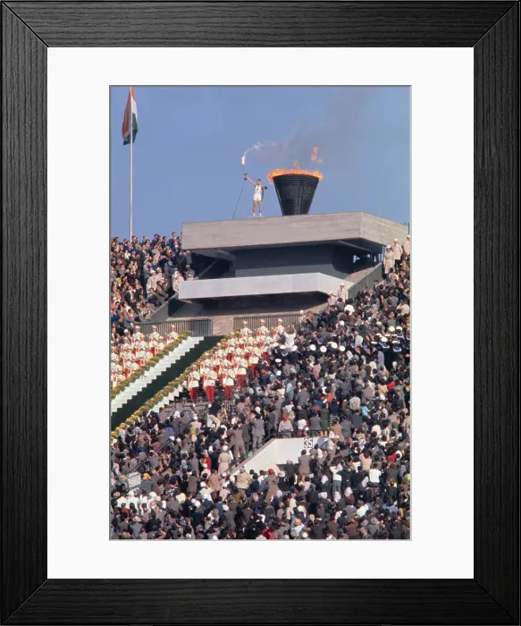 Framed Print : Yoshinori Sakai Lights Olympic Flame