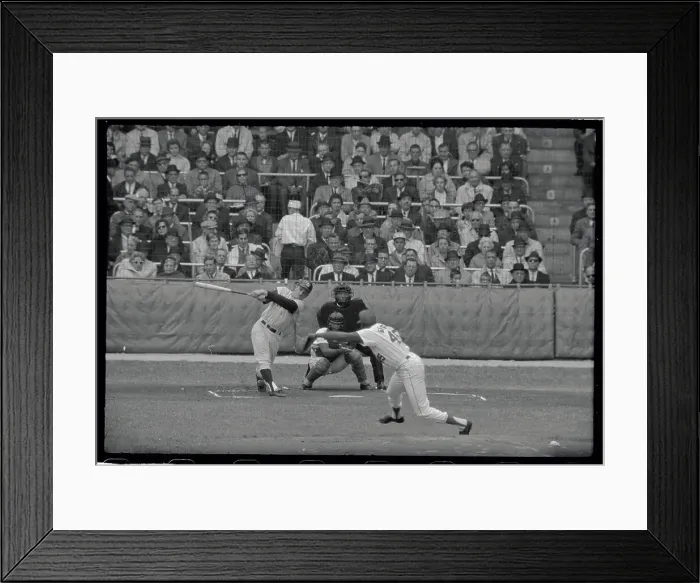 Framed Print : Bob Gibson Pitching to Roger Maris During Baseball Game Framed Print : Bob Gibson Pitching to Roger Maris During Baseball Game