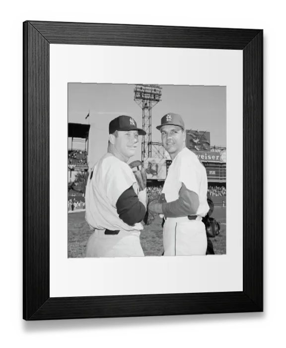 Framed Print : Mickey Mantle and Ken Boyer at World Series