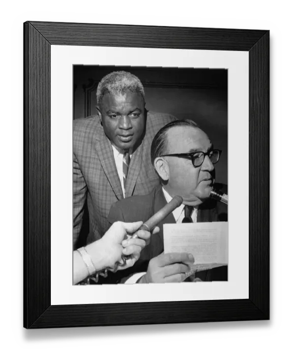 Framed Print : Jackie Robinson with Edmund Brown