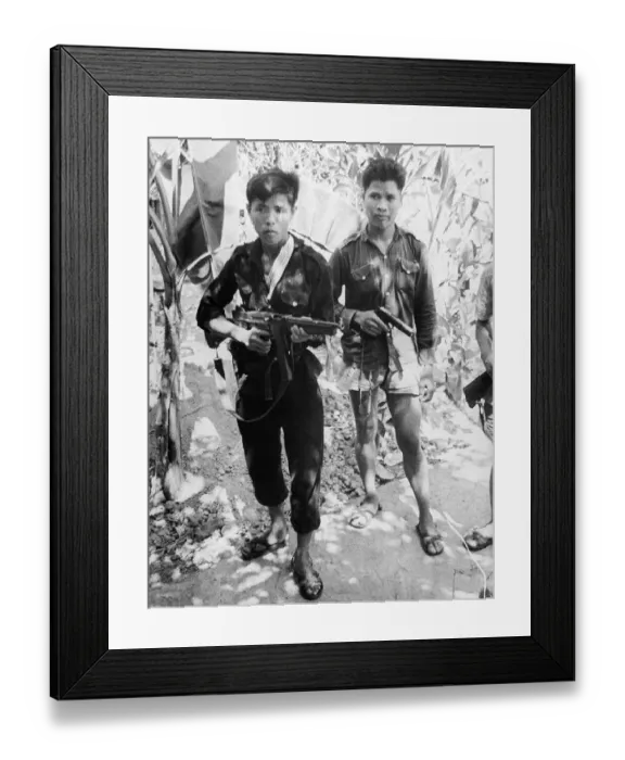 Framed Print : Two Vietnamese Boys with Guns Framed Print : Two Vietnamese Boys with Guns