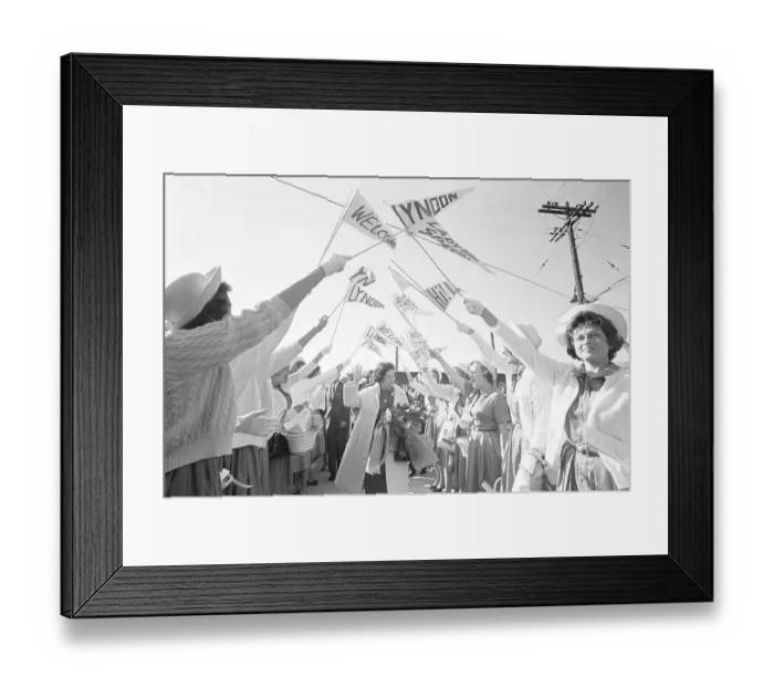 Framed Print : Supporters Welcoming Lady Bird Johnson Framed Print : Supporters Welcoming Lady Bird Johnson