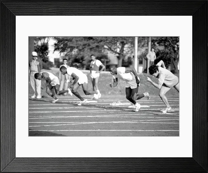 Framed Print : Bob Hayes Training at Olympics Framed Print : Bob Hayes Training at Olympics