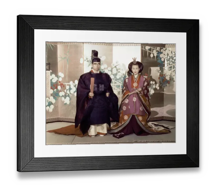 Framed Print : Prince and Princess Hitachi Wearing Traditional Japanese Wedding Attire Framed Print : Prince and Princess Hitachi Wearing Traditional Japanese Wedding Attire