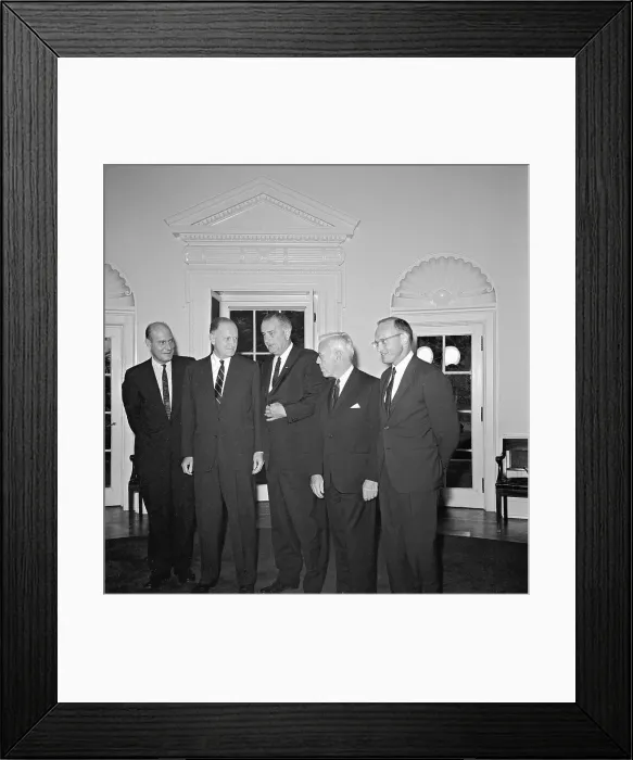 Framed Print : Lyndon Johnson Meeting with Special Committee Framed Print : Lyndon Johnson Meeting with Special Committee