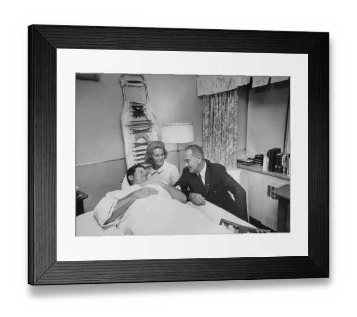 Framed Print : Edward Kennedy Recovering in Hospital