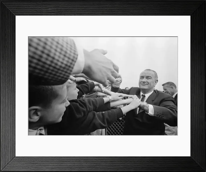 Framed Print : President Johnson Shaking Hands with People Framed Print : President Johnson Shaking Hands with People