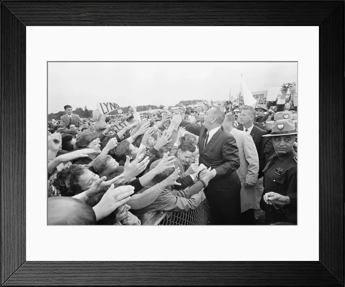 Framed Print : President Johnson Shaking Hands with People Framed Print : President Johnson Shaking Hands with People