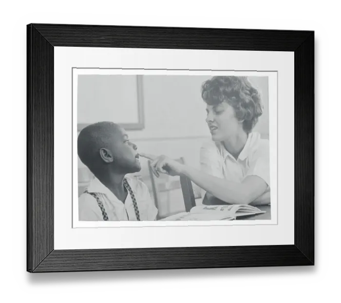 Framed Print : Carol Smith with Student Framed Print : Carol Smith with Student