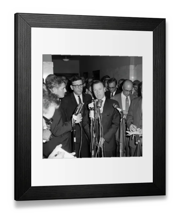 Framed Print : Walter P. Reuther and Leonard Woodcock at Press Conference Framed Print : Walter P. Reuther and Leonard Woodcock at Press Conference