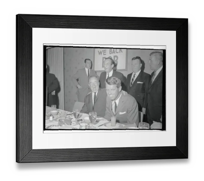 Framed Print : Hubert Humphrey Eating Breakfast With Robert Kennedy Framed Print : Hubert Humphrey Eating Breakfast With Robert Kennedy