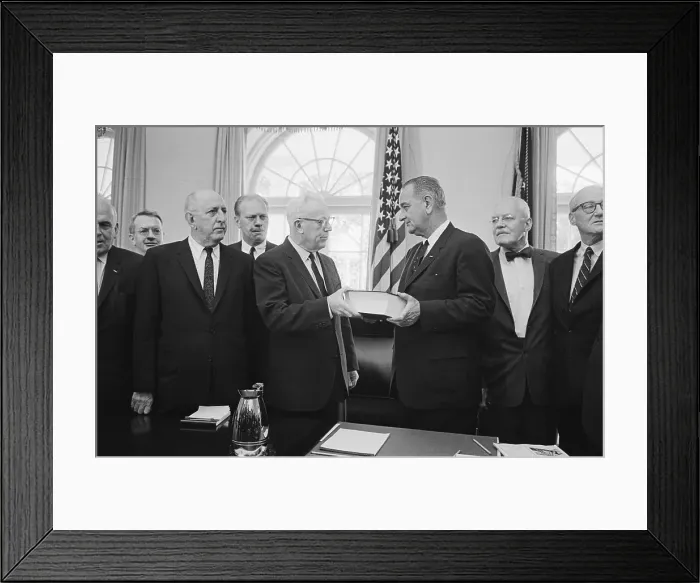 Framed Print : Justice Warren Delivering Report on Kennedy Assassination Framed Print : Justice Warren Delivering Report on Kennedy Assassination