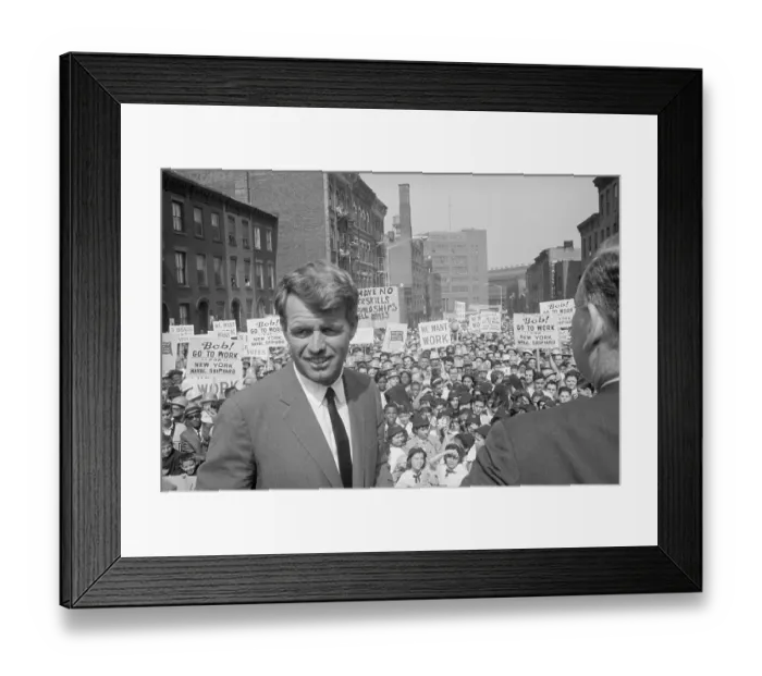 Framed Print : Robert Kennedy With His Back to Large Navy Yard Congregation Framed Print : Robert Kennedy With His Back to Large Navy Yard Congregation