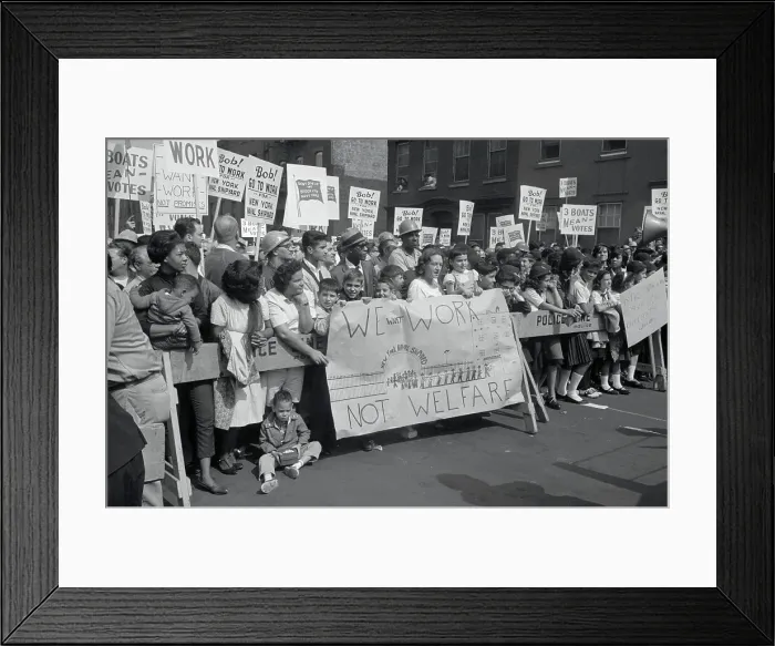 Framed Print : Navy Yard Workers at Barricade Framed Print : Navy Yard Workers at Barricade