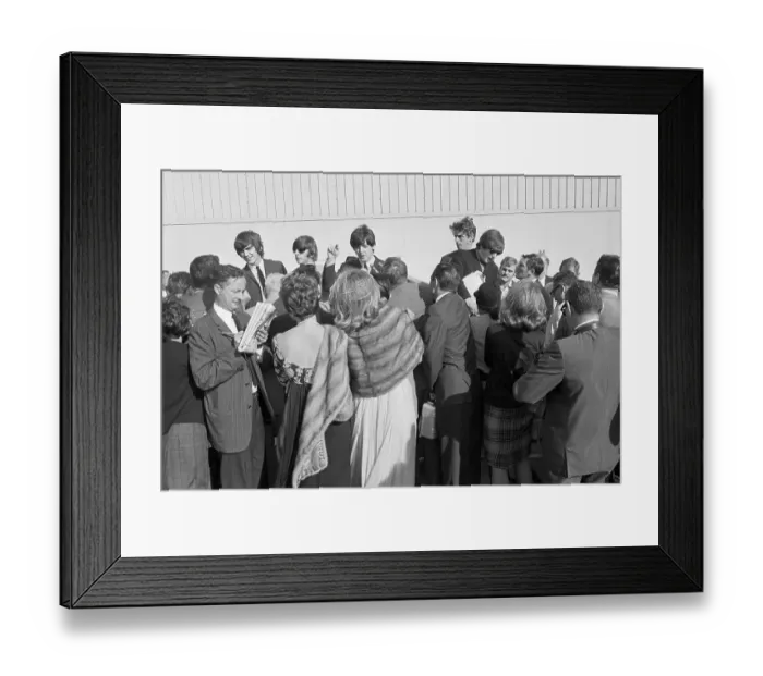 Framed Print : The Beatles @ Airport With Crowd Of Fans Framed Print : The Beatles @ Airport With Crowd Of Fans