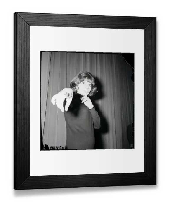 Framed Print : Singer Juliette Greco Pointing to Camera Framed Print : Singer Juliette Greco Pointing to Camera