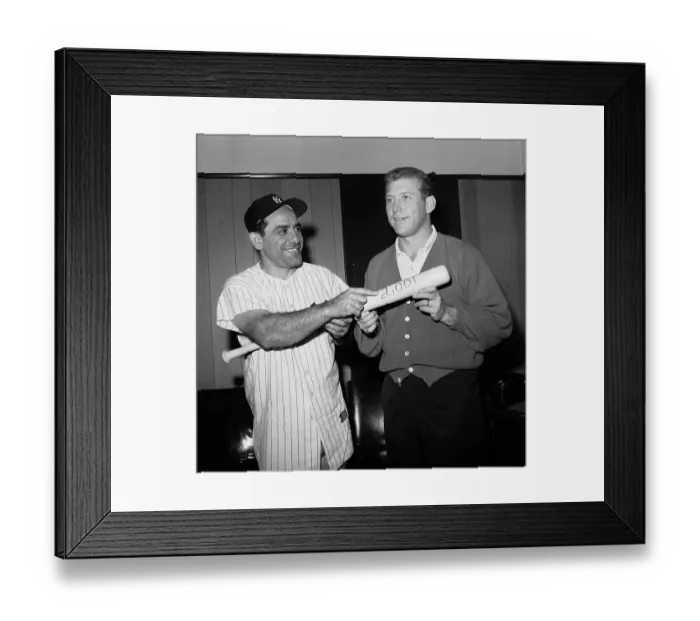 Framed Print : Yogi Berra, Mickey Mantle W / Bat;2000 Hits Framed Print : Yogi Berra, Mickey Mantle W / Bat;2000 Hits