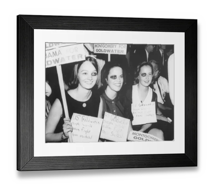 Framed Print : Barry Goldwater Supporters With black-eyes Framed Print : Barry Goldwater Supporters With black-eyes