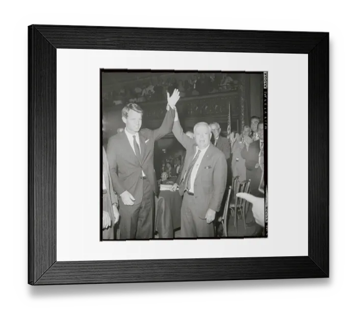 Framed Print : Robert F. Kennedy and David Dubinsky Raising Their Hands Together Framed Print : Robert F. Kennedy and David Dubinsky Raising Their Hands Together