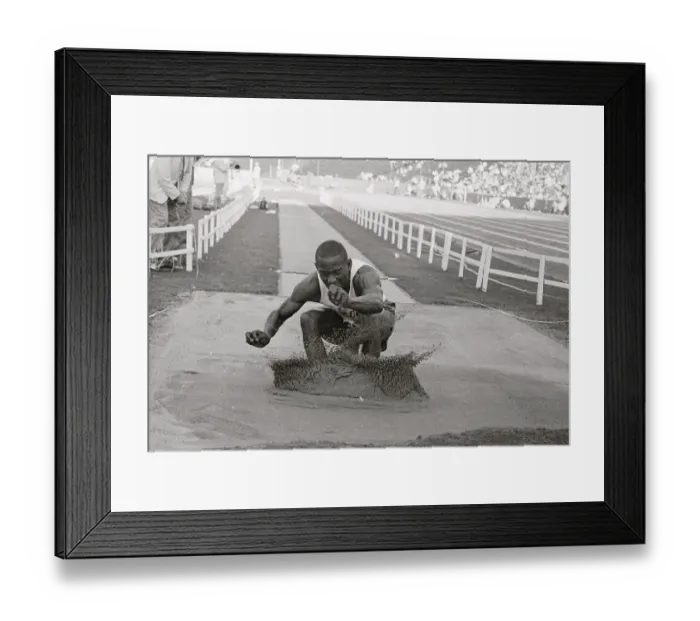 Framed Print : Ralph Boston Landing on His Record Breaking Olympic Jump Framed Print : Ralph Boston Landing on His Record Breaking Olympic Jump