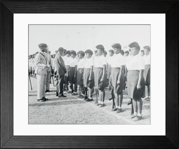 Framed Print : Julius Nyerere Inspecting Troops Framed Print : Julius Nyerere Inspecting Troops