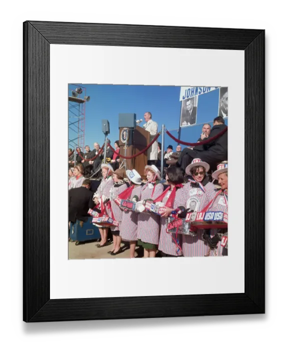 Framed Print : President Lyndon B. Johnson Speaking on His Campaign Tour Framed Print : President Lyndon B. Johnson Speaking on His Campaign Tour