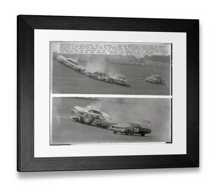 Framed Print : Four Cars Crashing at Darlington Raceway Framed Print : Four Cars Crashing at Darlington Raceway