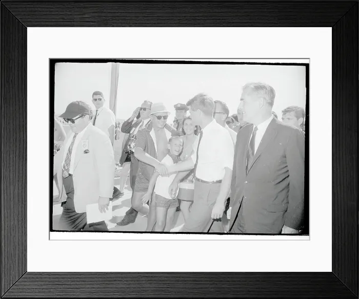 Framed Print : Robert F. Kennedy Shaking Hand of Citizen Framed Print : Robert F. Kennedy Shaking Hand of Citizen