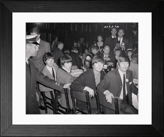 Framed Print : The Beatles at a Press Conference Framed Print : The Beatles at a Press Conference
