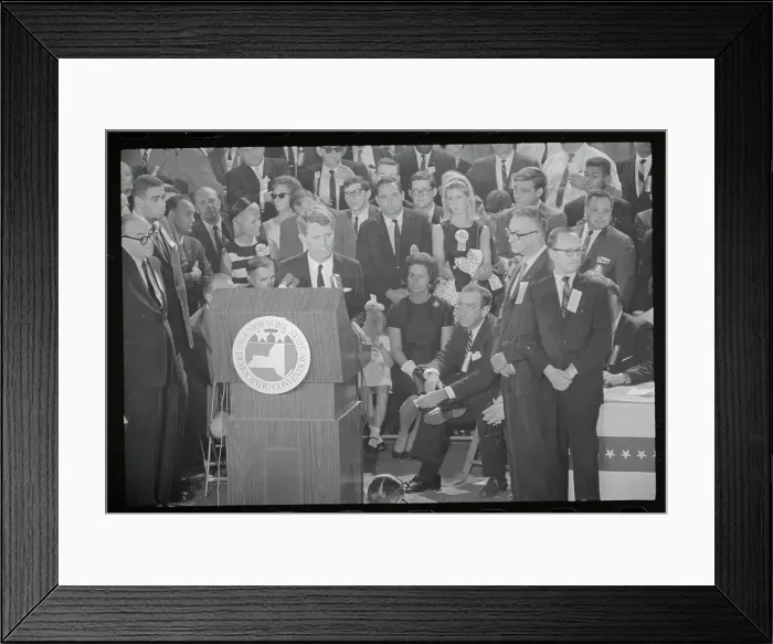 Framed Print : Attorney General Robert F. Kennedy Giving Acceptance Speech at New York State Democratic Convention 1964 Framed Print : Attorney General Robert F. Kennedy Giving Acceptance Speech at New York State Democratic Convention 1964