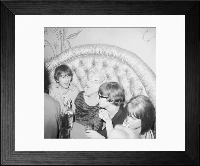 Framed Print : John Lennon, George Harrison and Jayne Mansfield Framed Print : John Lennon, George Harrison and Jayne Mansfield