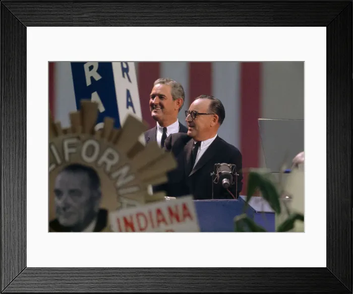 Framed Print : Governors John Connally and Edmund Brown