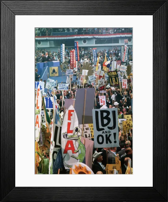 Framed Print : Convention Signs During Lyndon Johnson Campaign Framed Print : Convention Signs During Lyndon Johnson Campaign