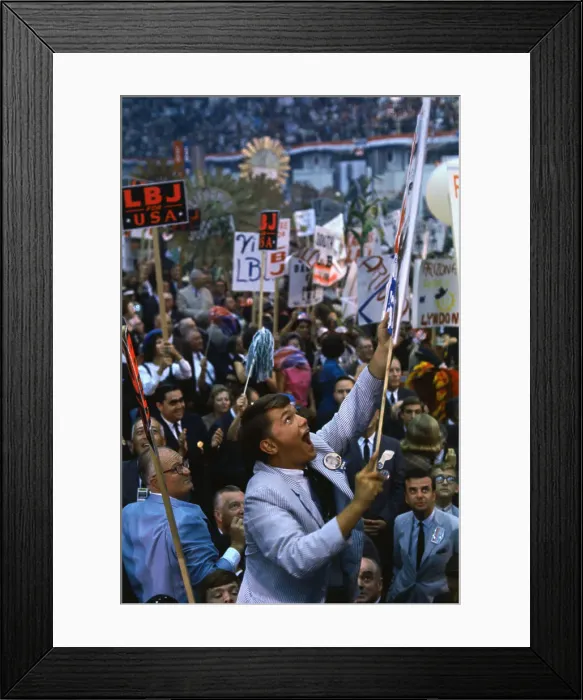 Framed Print : Demonstration for Lyndon B. Johnson Framed Print : Demonstration for Lyndon B. Johnson