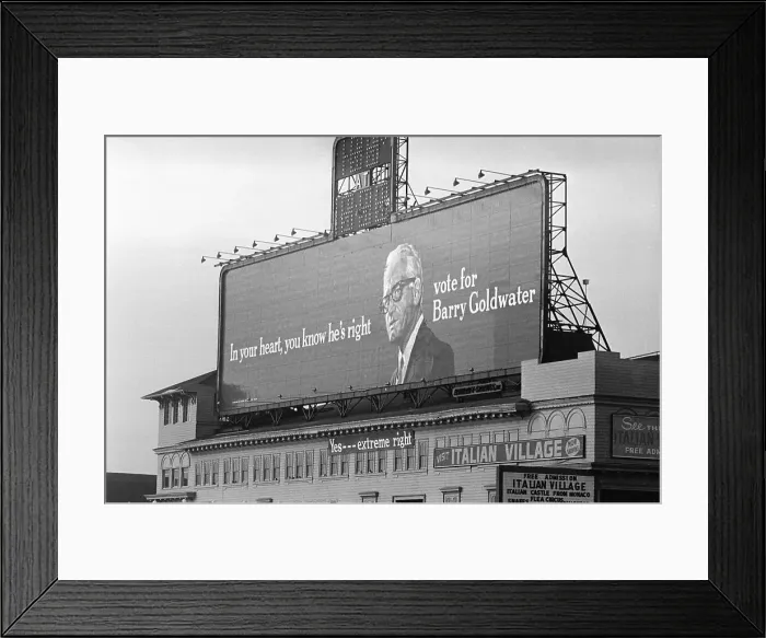 Framed Print : Billboard of Barry Goldwater Framed Print : Billboard of Barry Goldwater
