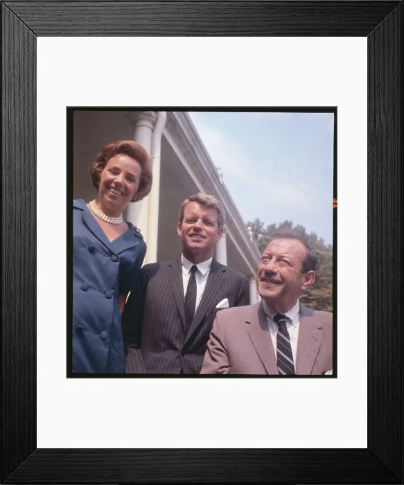 Framed Print : Robert and Ethel Kennedy Posing with Robert Wagner