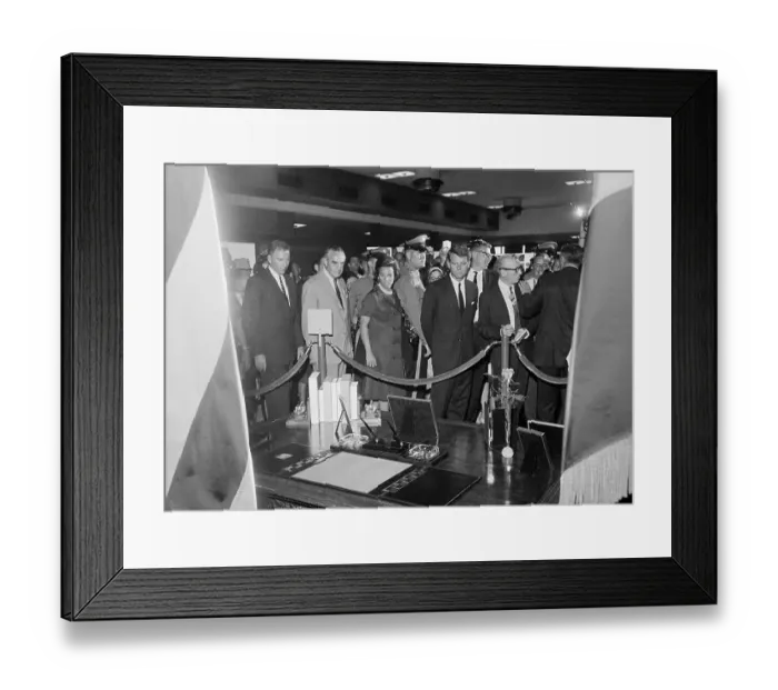 Framed Print : Robert Kennedy Looking at Memorabilia Framed Print : Robert Kennedy Looking at Memorabilia