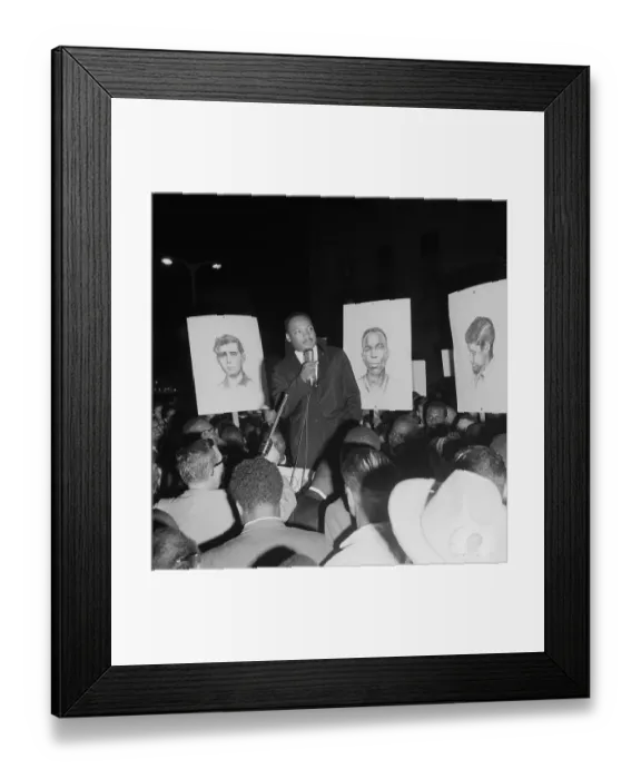 Framed Print : M.L. King Standing W / Portraits Of Dead Framed Print : M.L. King Standing W / Portraits Of Dead