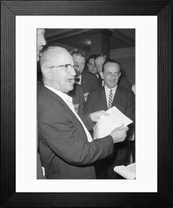 Framed Print : Eugene Bull Connor Reading Document Framed Print : Eugene Bull Connor Reading Document