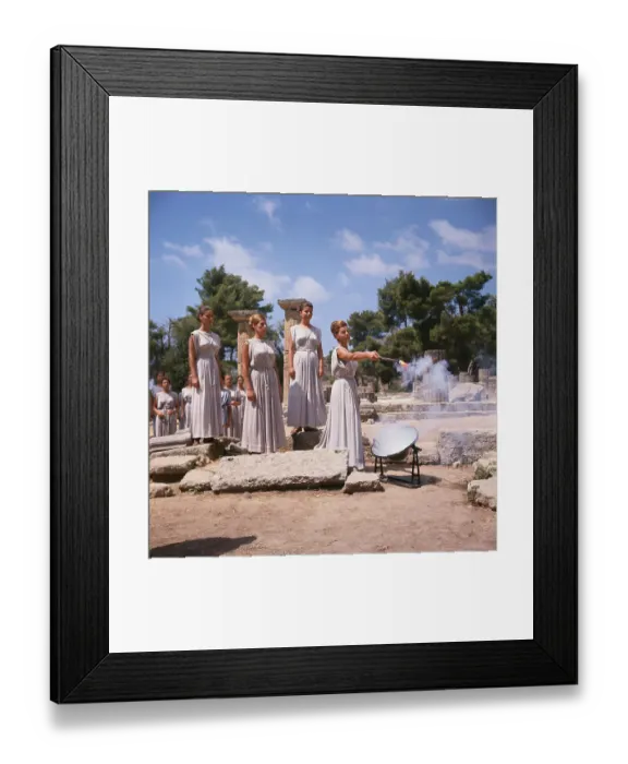 Framed Print : Priestesses Performing Ceremony for Olympics Framed Print : Priestesses Performing Ceremony for Olympics
