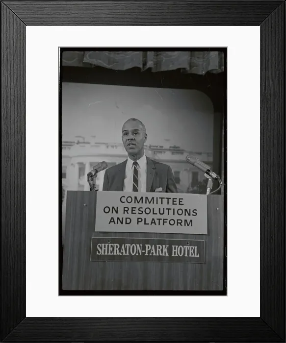 Framed Print : Roy Wilkins Speaking Behind Podium Framed Print : Roy Wilkins Speaking Behind Podium