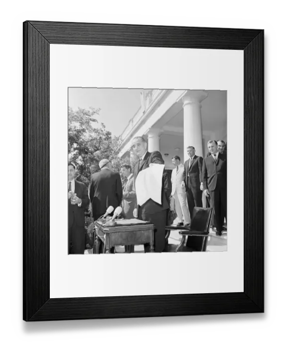 Framed Print : President Johnson Holding Economic Opportunity Act Framed Print : President Johnson Holding Economic Opportunity Act