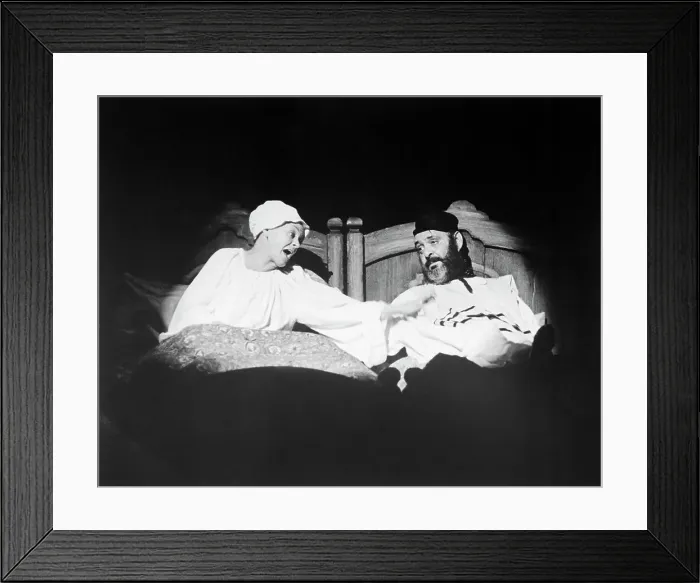 Framed Print : Maria Karnilova and Zero Mostel on Stage