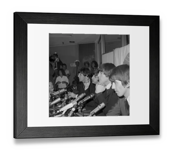 Framed Print : The Beatles at a Press Conference Framed Print : The Beatles at a Press Conference